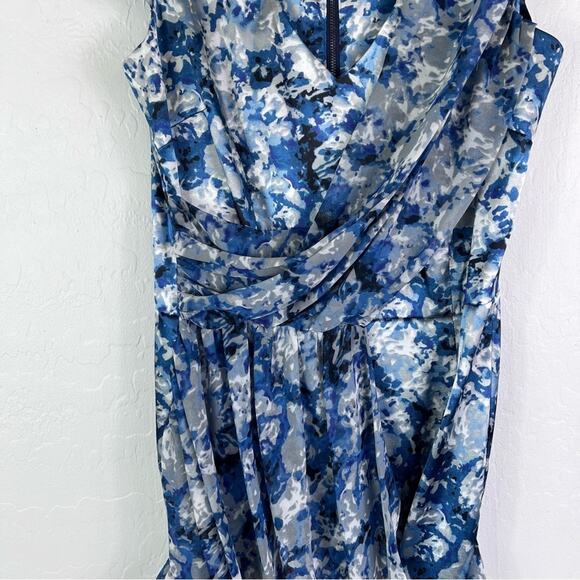 Guess Dress Women's Size 6 Blue Satin Sheath Chiffon Printed Vintage Y2K - Picture 6 of 10